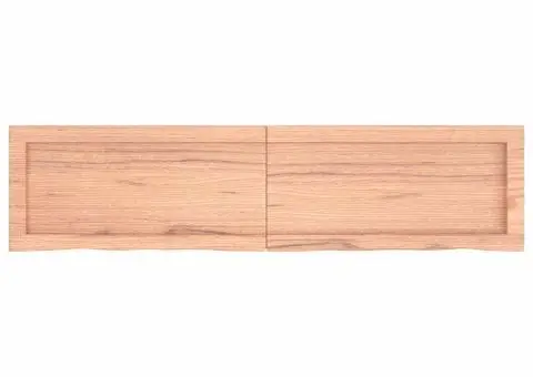 Raft de perete maro deschis 120x30x(2-4) cm lemn stejar tratat - 2/5