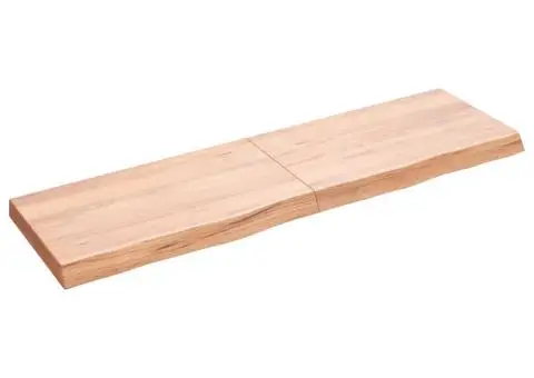 Raft de perete maro deschis 140x40x(2-6) cm lemn stejar tratat - 1/5