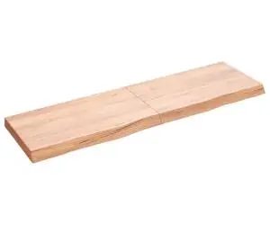 Raft de perete maro deschis 140x40x(2-6) cm lemn stejar tratat