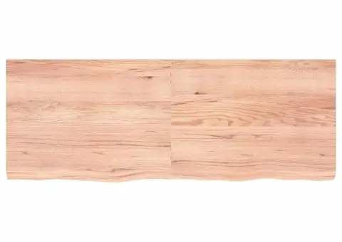 Raft de perete maro deschis 160x60x(2-6) cm lemn stejar tratat - 3/5