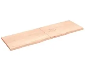 Poliță de perete, 200x60x(2-4)cm, lemn masiv de stejar netratat