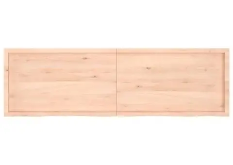 Poliță de perete, 200x60x(2-4)cm, lemn masiv de stejar netratat - 2/5