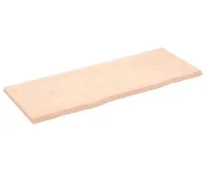 Poliță de perete, 160x60x(2-4)cm, lemn masiv de stejar netratat
