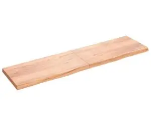 Raft de perete maro deschis 200x50x(2-6) cm lemn stejar tratat