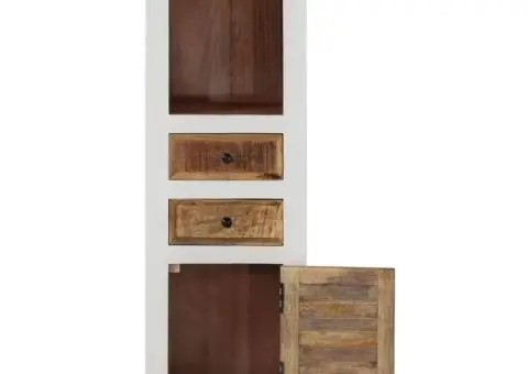 Dulap înalt maro și alb 40x30x110 cm lemn masiv mango și acacia - 4/5