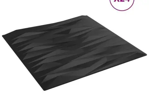 Panouri de perete 24 buc. negru 50x50 cm XPS 6 m² piatră - 3/5