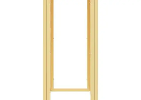 Măsuță de cafea, auriu, oțel inoxidabil și lemn masiv reciclat - 4/5