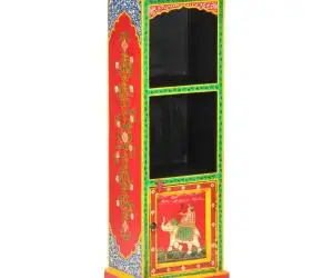 Dulap înalt vopsit manual, 40x30x120 cm, lemn masiv de mango