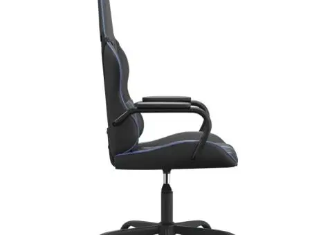 Scaun de jocuri, negru și albastru, piele ecologică - 4/5