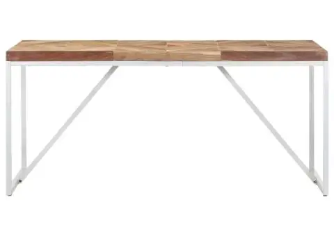 Masă de bucătărie, 160x70x76cm, lemn masiv de acacia/mango - 2/5