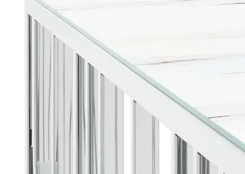 Masă de cafea, argintiu, 100x100x50 cm, oțel inoxidabil/sticlă - 5/5