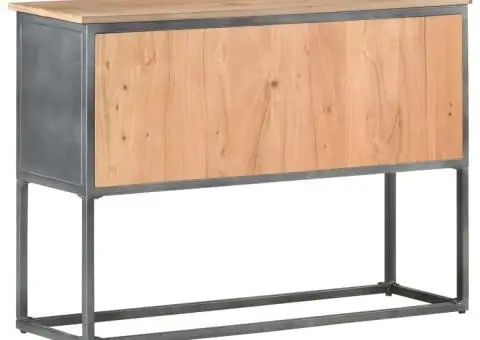 Servantă, 100x30x70 cm, gri, lemn masiv de acacia - 4/5