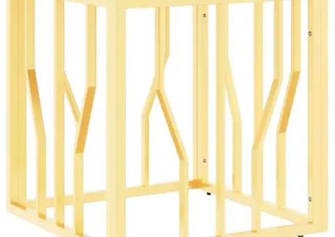 Masă de cafea, auriu, 50x50x50 cm, oțel inoxidabil și sticlă - 2/5