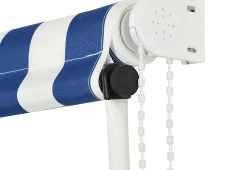 Copertină retractabilă, albastru și alb, 350 x 150 cm - 5/5