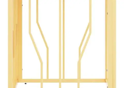 Măsuță de cafea, auriu, oțel inoxidabil și lemn masiv reciclat - 3/5