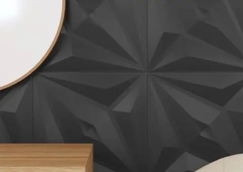 Panouri de perete 48 buc. negru 50x50 cm XPS 12 m² stea - 4/5