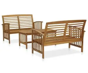 Set mobilier de grădină, 3 piese, lemn masiv de acacia