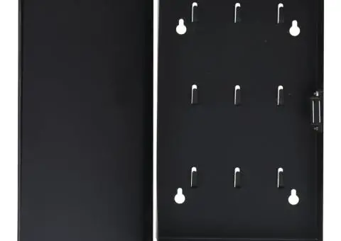 Casetă pentru chei cu tablă magnetică, negru, 30 x 20 x 5,5 cm - 1/5