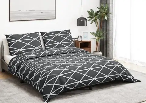 Set cu husă de pilotă, gri, 200x220 cm, bumbac - 1/5