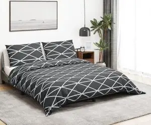 Set cu husă de pilotă, gri, 200x220 cm, bumbac