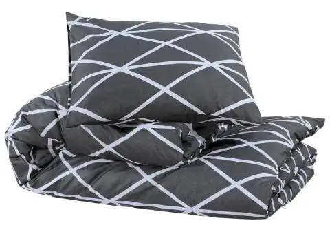 Set cu husă de pilotă, gri, 200x220 cm, bumbac - 3/5
