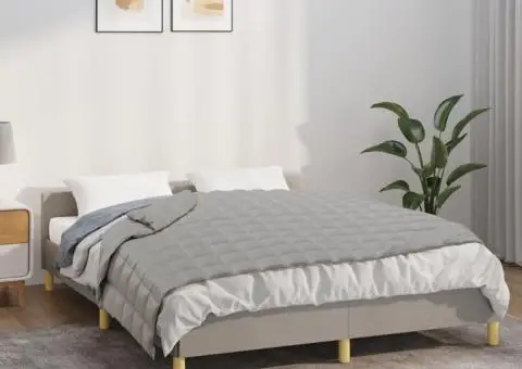 Pătură cu greutăți, gri, 150x200 cm, 11 kg, material textil - 1/5