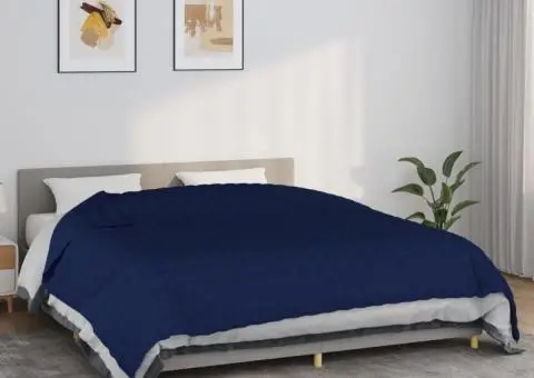 Pătură cu greutăți, albastru, 220x260 cm, 15 kg, textil - 1/5