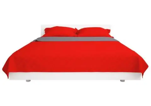 Cuvertură matlasată cu două fețe, 220 x 240 cm, roșu și gri - 3/5