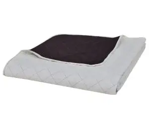 Cuvertură matlasată cu două fețe 220x240 cm, bej/maro