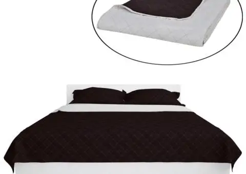 Cuvertură matlasată cu două fețe 220x240 cm, bej/maro - 2/4