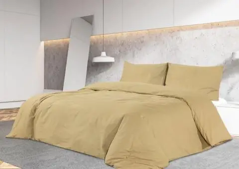 Set cu husă de pilotă, gri taupe, 200x220 cm, microfibră - 1/5