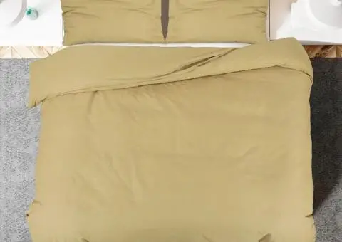 Set cu husă de pilotă, gri taupe, 200x220 cm, microfibră - 5/5