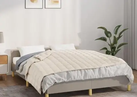 Pătură grea, crem deschis, 140x200 cm, 10 kg, material textil - 1/5