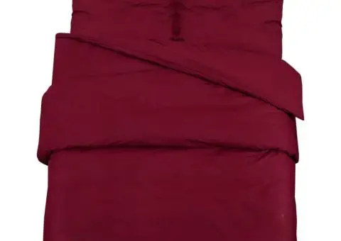 Set cu husă de pilotă, roșu bordo, 260x240 cm, microfibră - 2/5