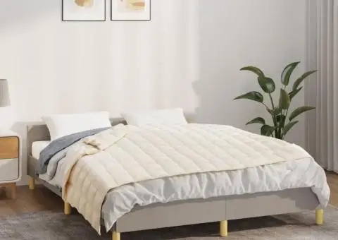 Pătură grea, crem deschis, 135x200 cm, 10 kg, material textil - 1/5