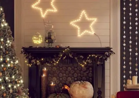 Figurină stea de Crăciun, 48 LED-uri, alb cald, 56 cm - 1/5