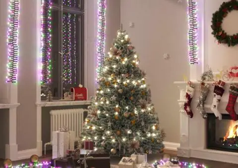 Instalație tip cluster 400 LED-uri multicolor pastel 7,4 m PVC - 1/5