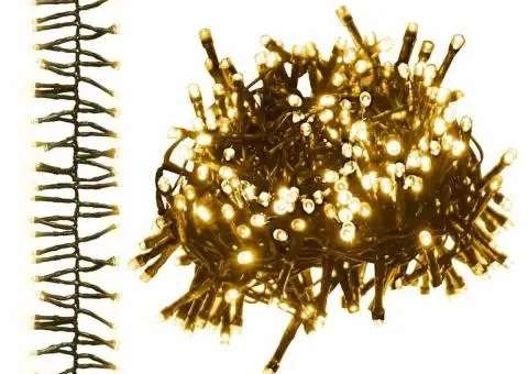 Instalație tip cluster cu 2000 LED-uri, alb cald, 17 m, PVC - 2/5