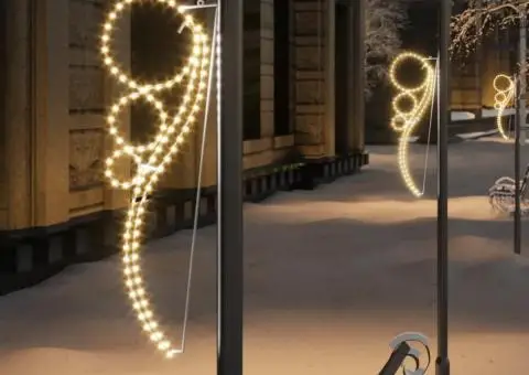 Șir de lumini în formă de bilă 4 buc. alb cald 111,5x35x4,5 cm - 1/5