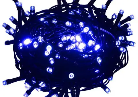 Instalație cu 2000 LED-uri, albastru, 200 m, PVC - 2/5