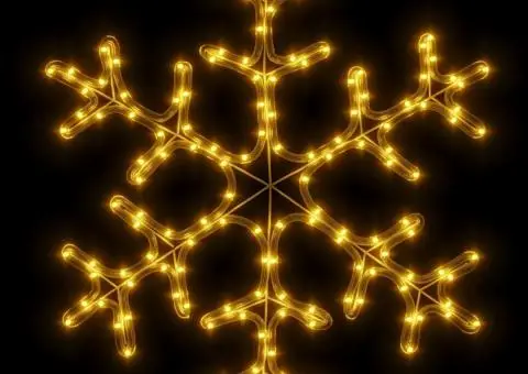 Figurină Fulg de Zăpadă de Crăciun LED 2 buc. alb cald 59x59 cm - 5/5