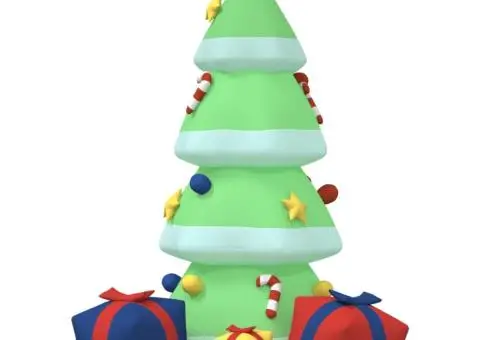 Brad de Crăciun gonflabil cu LED-uri, 240 cm - 3/5