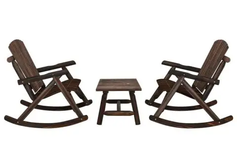 Set mobilier de grădină, 3 piese, lemn masiv de molid - 1/5