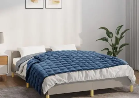 Pătură anti-stres, albastru, 140x200 cm, 6 kg, material textil - 1/5