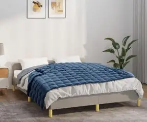 Pătură anti-stres, albastru, 140x200 cm, 6 kg, material textil