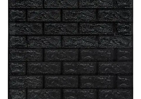 Tapet de perete autocolant, model cărămizi 3D, 40 buc., negru - 3/5