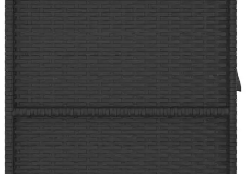 Set mobilier de grădină cu perne, 3 piese, negru, poliratan - 5/5