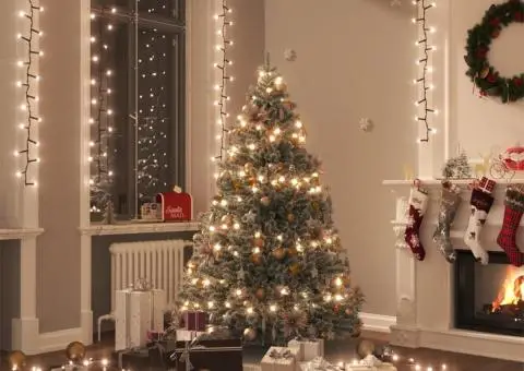 Instalație compactă cu 1000 LED-uri albe calde, 25 m, PVC - 1/5