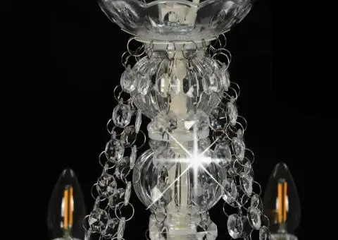 Candelabru cu mărgele, alb, 12 becuri E14 - 5/5