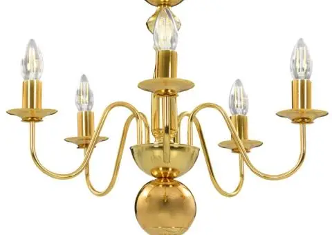 Candelabru, auriu, 5 becuri E14 - 2/5